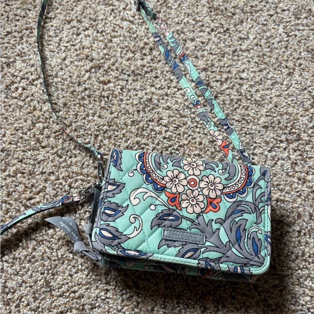 Vera Bradley Floral Crossbody Bag - Mint and Coral